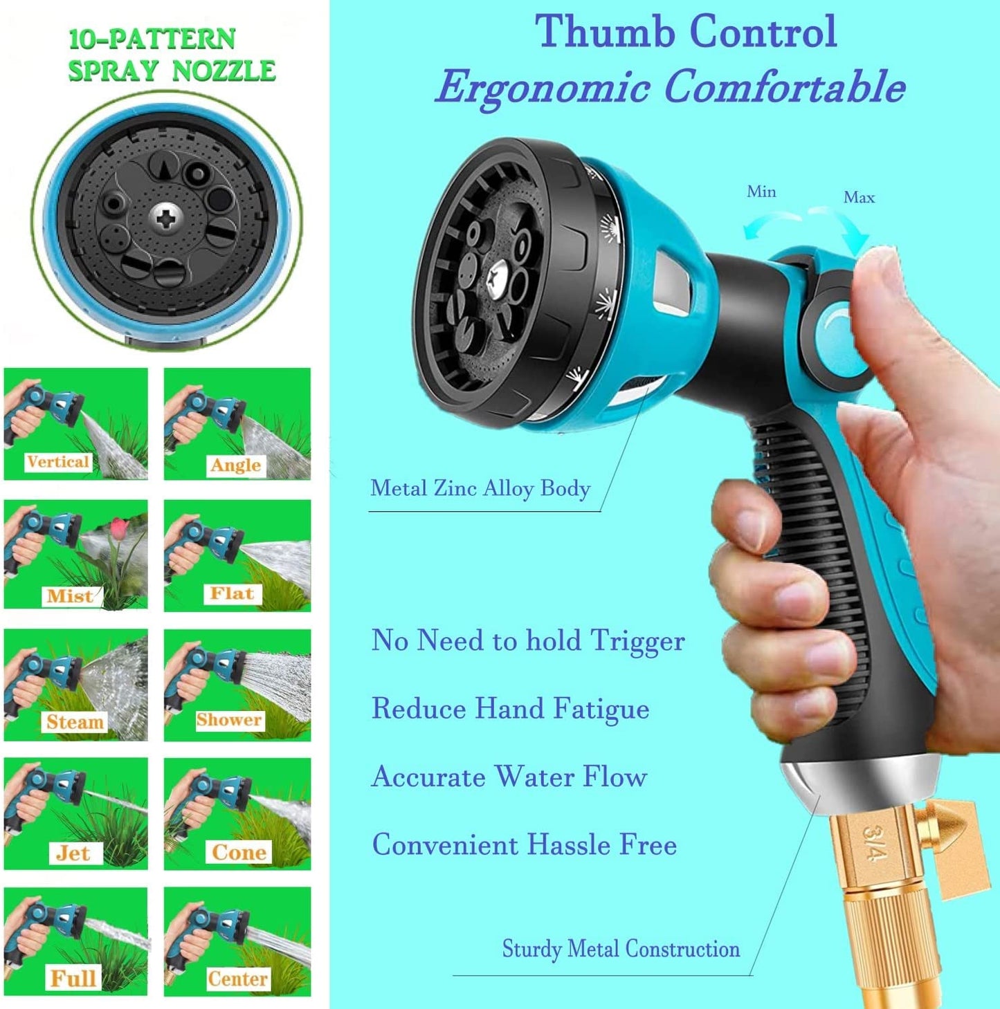 Expandable garden hose pipe expanding hosepipes flexible hosepipe retractable collapsible water hoses (UK)