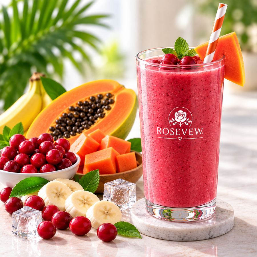 Cranberry Papaya Smoothie: Tropical Favorite