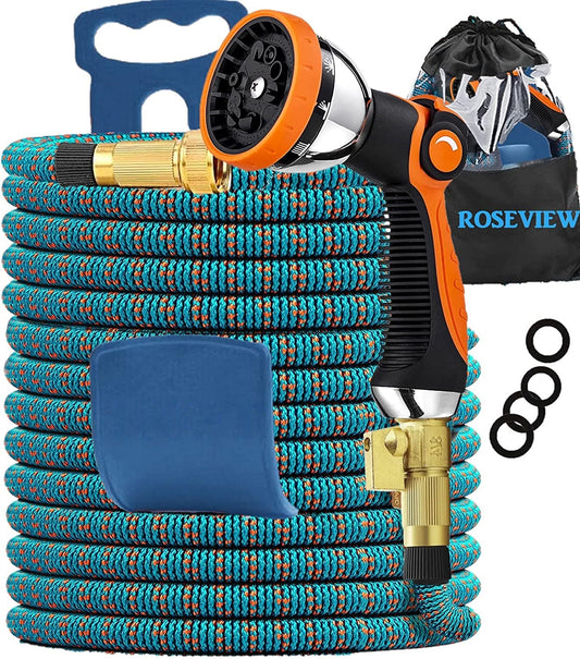 Garden Hose Expandable 50ft 75ft 100ft 150ft 200ft Expanding 50 75 feet 100 foot 150 200 ft (US, BlueOrange)