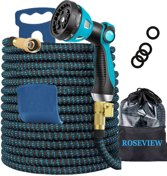 Garden Hose Expandable 50ft 75ft 100ft 150ft 200ft Expanding 50 75 feet 100 foot 150 200 ft (US, DarkBlue)